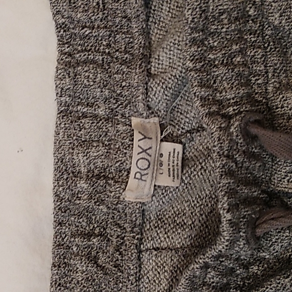 ROXY BUTTON FRONT ROLLED CUFF HEATHER GRAY COMFY PANTS - Picture 6 of 6